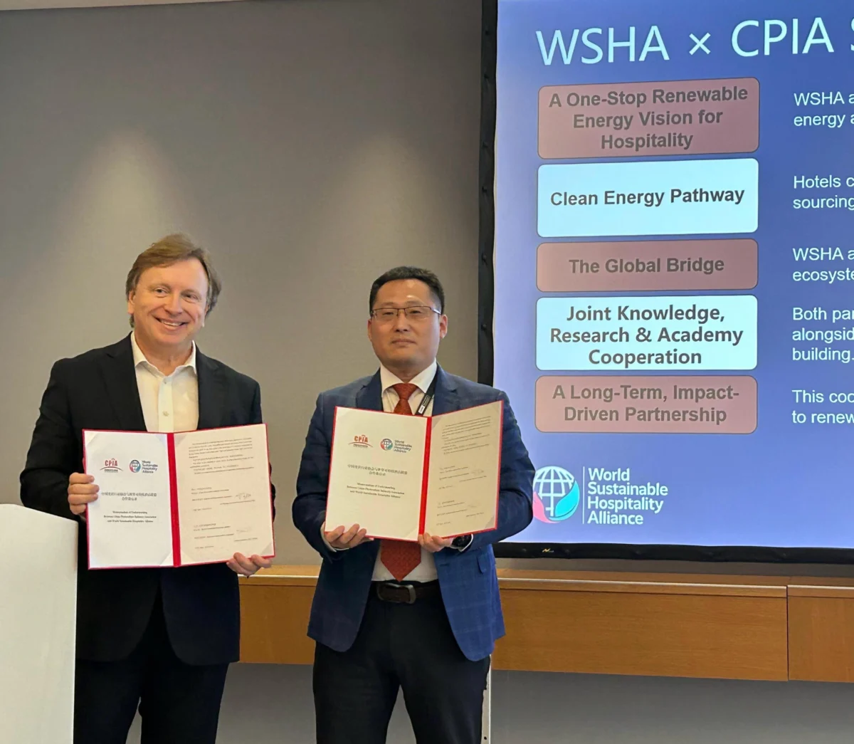 Powering the Future: World Sustainable Hospitality Alliance and CPIA Forge Landmark Clean-Energy Partnership